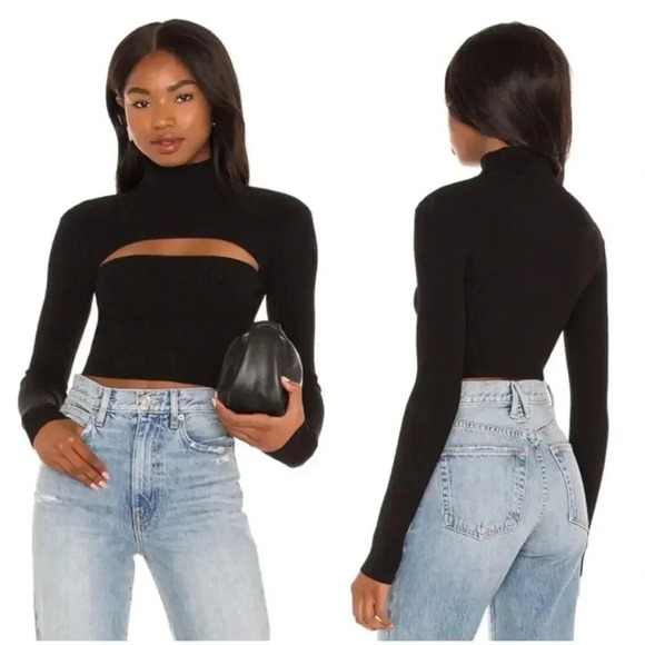 Revolve Superdown Black Tasha Cut Out Sweater, S - Picture 1 of 6